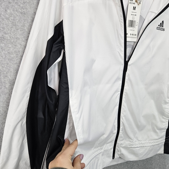ADIDAS‎ Women's Aeroready White and Black Windbreaker Running Jacket Size M - Picture 4 of 15